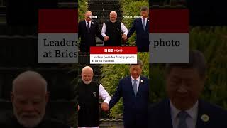 World leaders pose for family photo at Brics summit. #Brics #Delhi #BBCNews