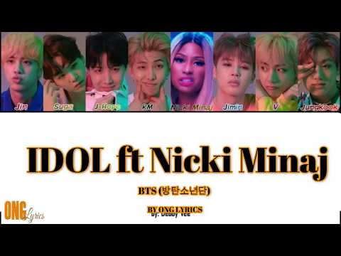 Easy Lyrics Bts Feat Nicki Minaj 'Idol' Color Coded Lyrics