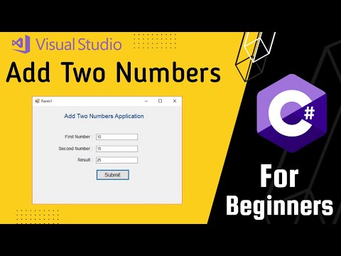 Add two numbers in C# | Windows Form App | Visual Studio | Esay Step