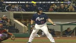 Nick Evans doubles in two runs for the Aces