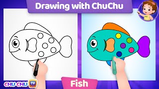 how to draw a fish drawing with chuchu chuchu tv drawing for kids easy step by step