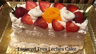 Tres leches cake is a light, airy sponge soaked with mixture of three
milks: evaporated milk, sweetened condensed and heavy cream. it’s
super mo...