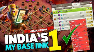 INDIA'S RANK 1 MY DEFENSE BASE LINK + REPLAY PROOF ANTI ROOT RIDER BASE LINK TH16 | TH16WAR BASE