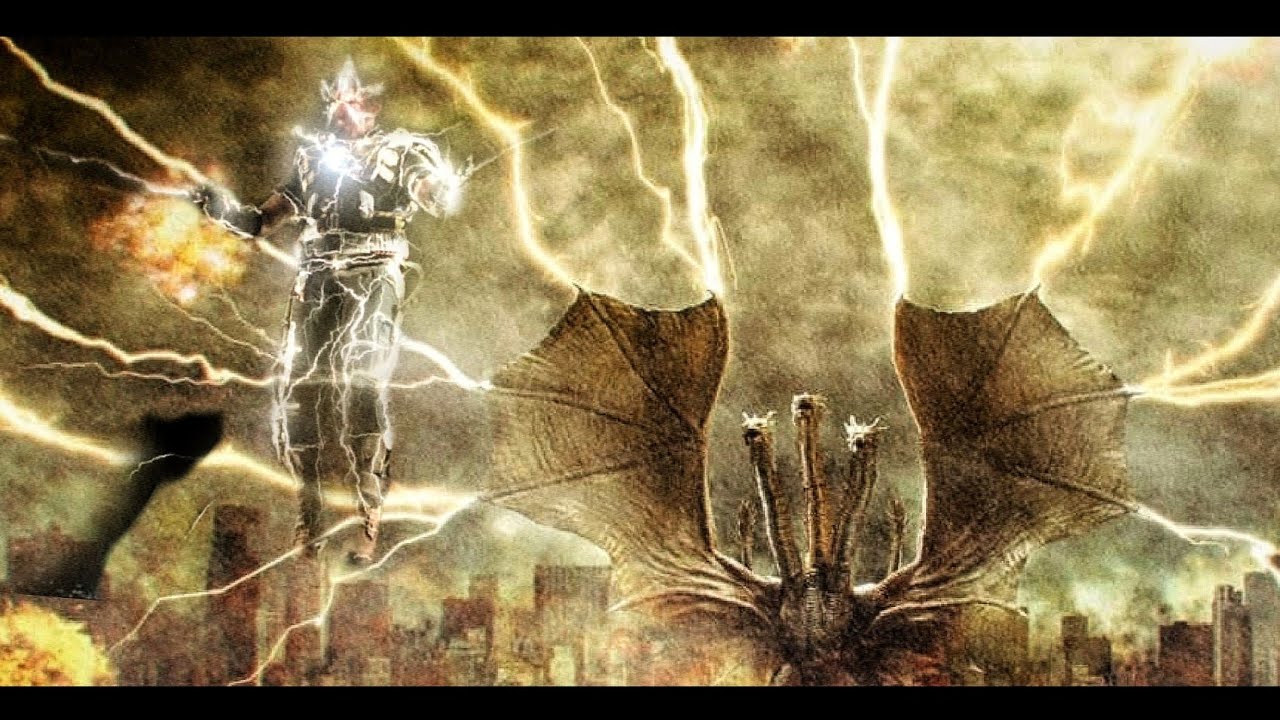 Godzilla: KOTM (2019) - King Ghidorah power-up scene with TASM2 Electro theme