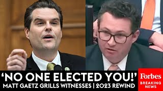 'Not What I'm Asking You!': Matt Gaetz Most Fiery Witness Grillings | 2023 Rewind