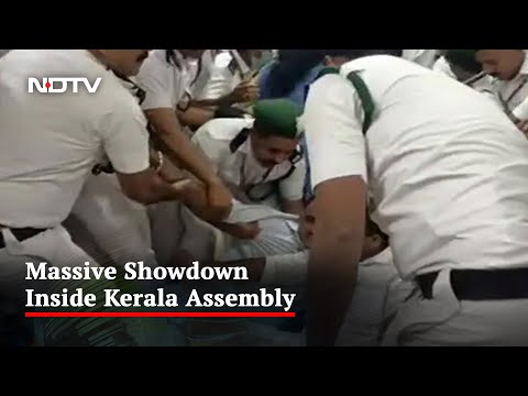 Video: Kerala MLAs Forcibly Lifted, Removed To Break Up Assembly Protest