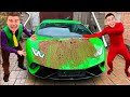 Man smeared mud on hood of car vs mr joe on lamborghini huracan in car wash