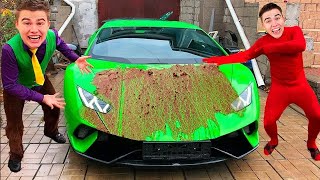 Man SMEARED MUD on Hood of Car VS Mr. Joe on Lamborghini Huracan in Car Wash