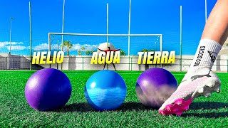 ¡¡ PENALTI SORPRESA !! ⚽ BALÓN RELLENO de HELIO, AGUA y ARENA 😱 ¡Retos de Fútbol!