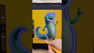 Draw Tom the Lizard with sand 🦎✏️ #hoppers #art #drawing #pixar