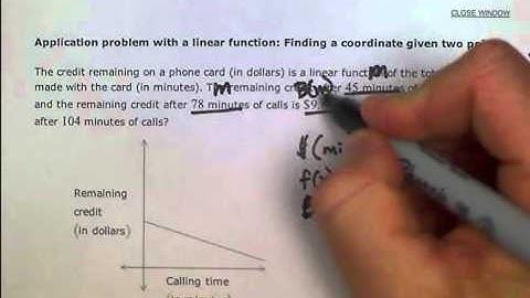 ALEKS: Application problem with a linear function (MC)