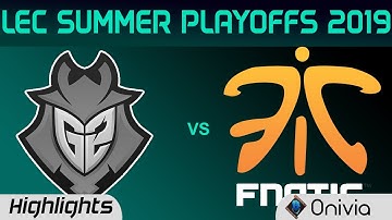 G2 vs FNC Highlights Game 5 LEC Summer 2019 Playoffs G2 Esports vs Fnatic LEC Highlights By Onivia
