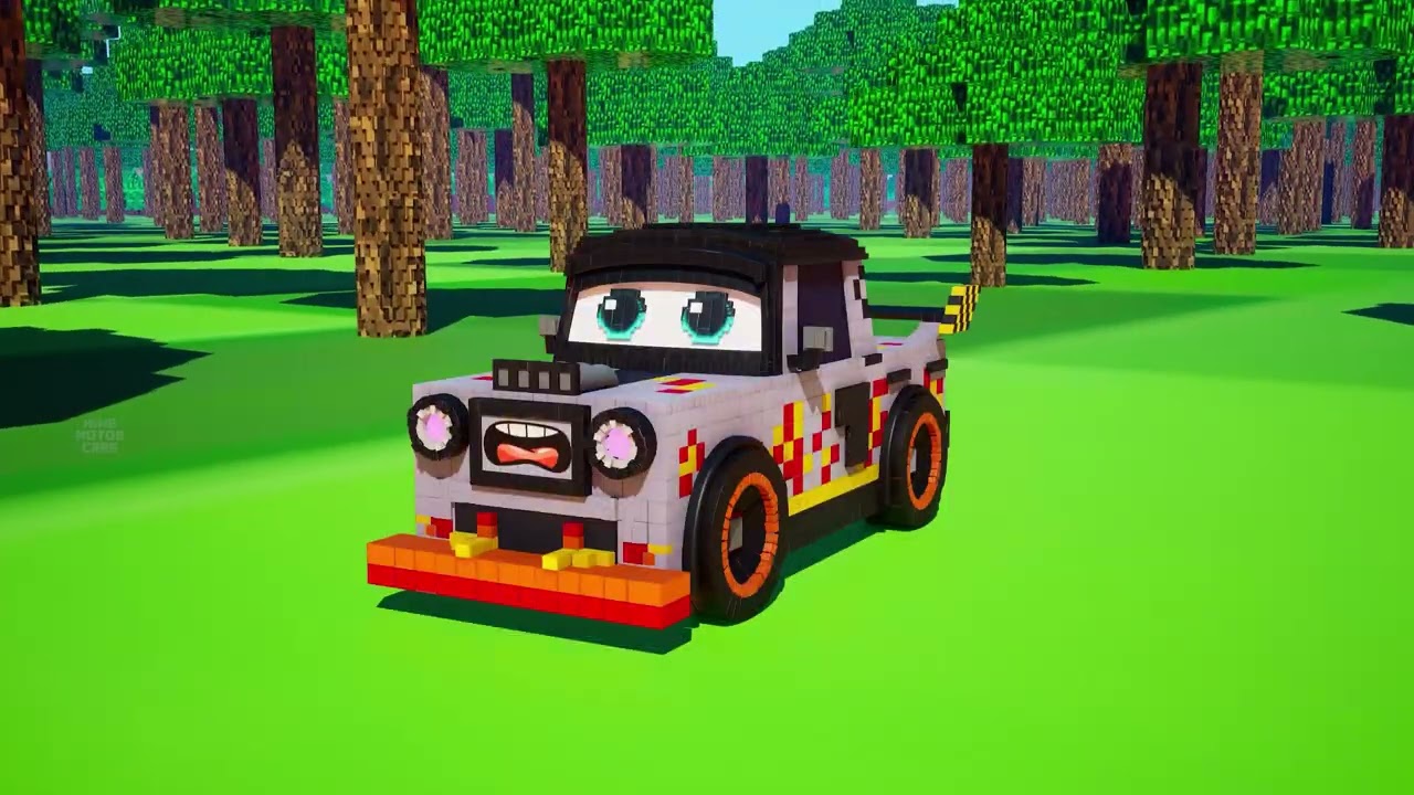 Dinosaur & Monsters Attack in the Minecraft: Epic Hero Cars Time Travel Adventure