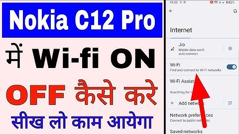 Nokia C12 Pro me wi-fi band chalu kaise kare। Nokia C12 Pro me wi-fi on off kaise kare