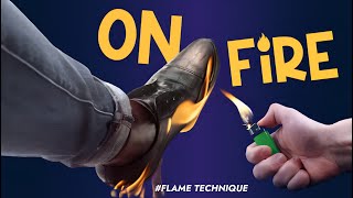 I&#39;m on fire !!! Mexican shoe shine show his relaxing ASMR flame technique
