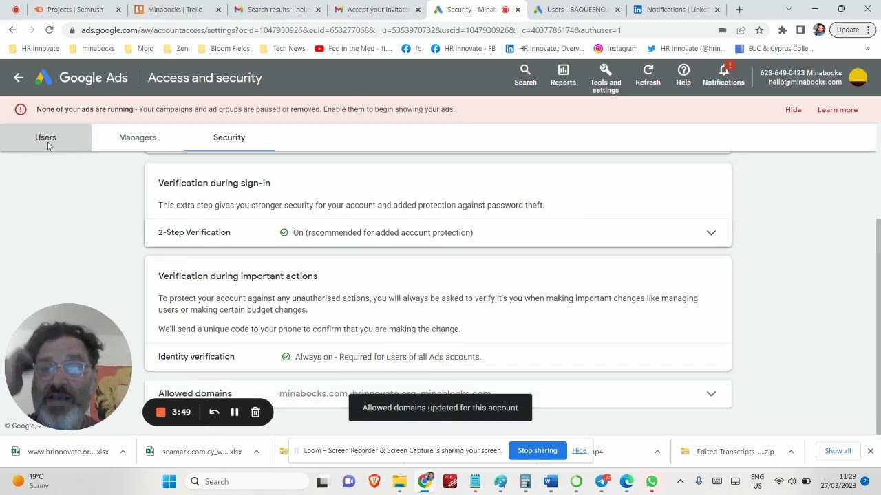 How to add an email to Allowed Domains - Google Ads