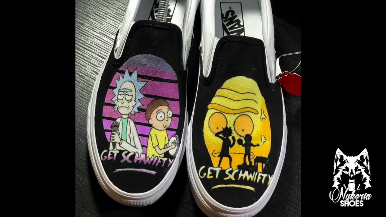 rick and morty painted vans