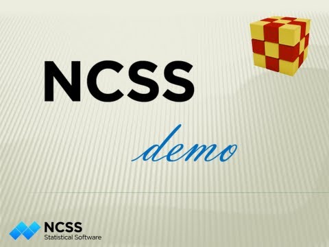 NCSS Statistical Software (Product Demo)