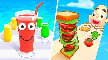 Sandwich Runner Vs Juice Run - All Levels Gameplay Android iOS 🥤🥪🏃‍♂️