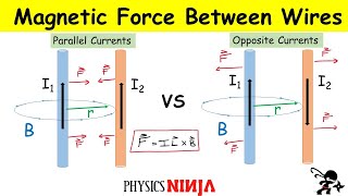 Magnetic Force Between Parallel and Opposite Currents