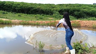 LANÇANDO TARRAFA PEGUEI MUITO PEIXE E FIZ UM FRITO DE DAR ÁGUA NA BOCA