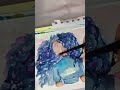 Using Kuretake Gansai to illustrate a DND Character #artshorts  #watercolorart #art #dndcharacter