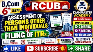 B.Com 6th Sem ITRs | Important 2, 5 & 10 Marks Questions with Answers 2026