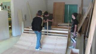 time lapse building mini ramp + skateboard montage