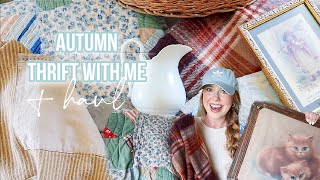 HUGE FALL THRIFT WITH ME + HAUL  autumn thrift finds!