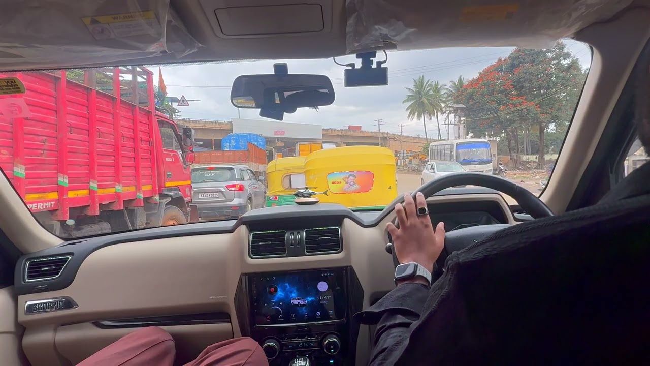 Scorpio S11 POV Drive: Nandgudi to Hoskote City 🏙️ | ASMR City Traffic | 4K