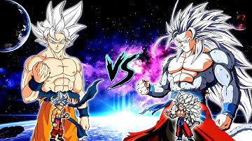 Goku MUI DBFZ V5 OP (New) VS Xeno Goku V3 OP (all form) in Jump Force Mugen