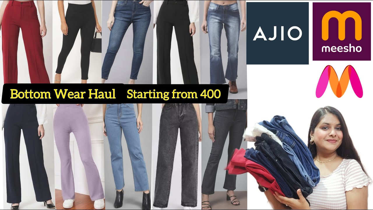 *Huge* Hight waisted Jeans and Trouser Haul || Starting at 350/- Rs ...