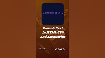 Console Text in HTML CSS and JS #html #coding