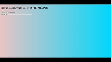 File uploading with progress bar using HTML, CSS, JS, PHP, AJAX