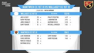 ECB National Club Championship - Semi Final - Nantwich CC 1st XI v Wallasey CC 1st XI