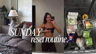 sunday reset for the week: healthy grocery shopping, upper body workout & cleaning the apartment