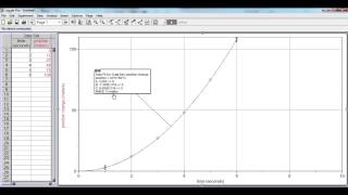LoggerPro Linearizing a Quadratic Function Profile