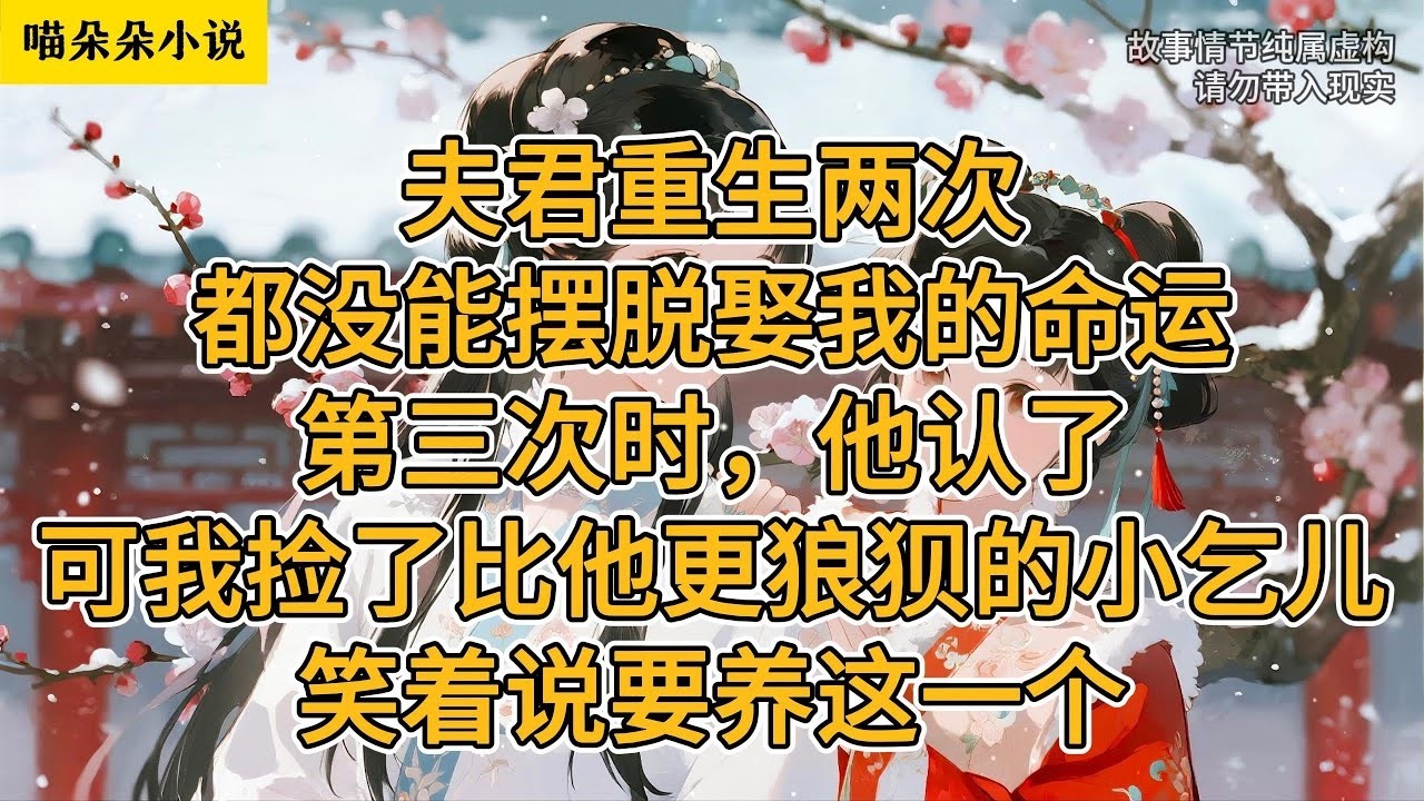 夫君重生两次都没能摆脱娶我的命运。第三次时，他认了。可我捡了比他更狼狈的小乞儿，笑着说要养这一个。#一口氣看完 #小说 #小説 #故事