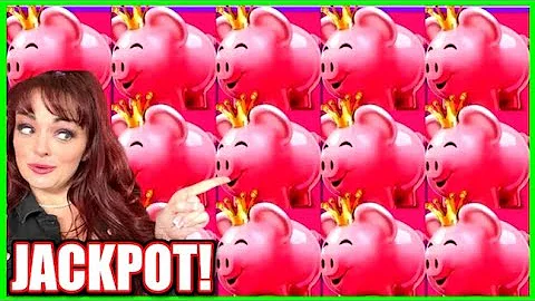 HUGE JACKPOT!!! CHOO CHOO!!! Piggy Pennies HIGH LIMIT All Aboard Slot Machine KONAMI