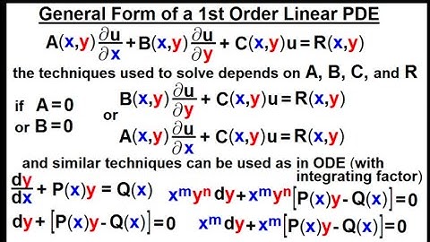 Linear 1st order pde || General form of linear 1st order pde || partial differential equation || PDE