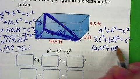 Lesson 7.3 PART 2 Apply Pythagorean Theorem to Rectangular Prisms
