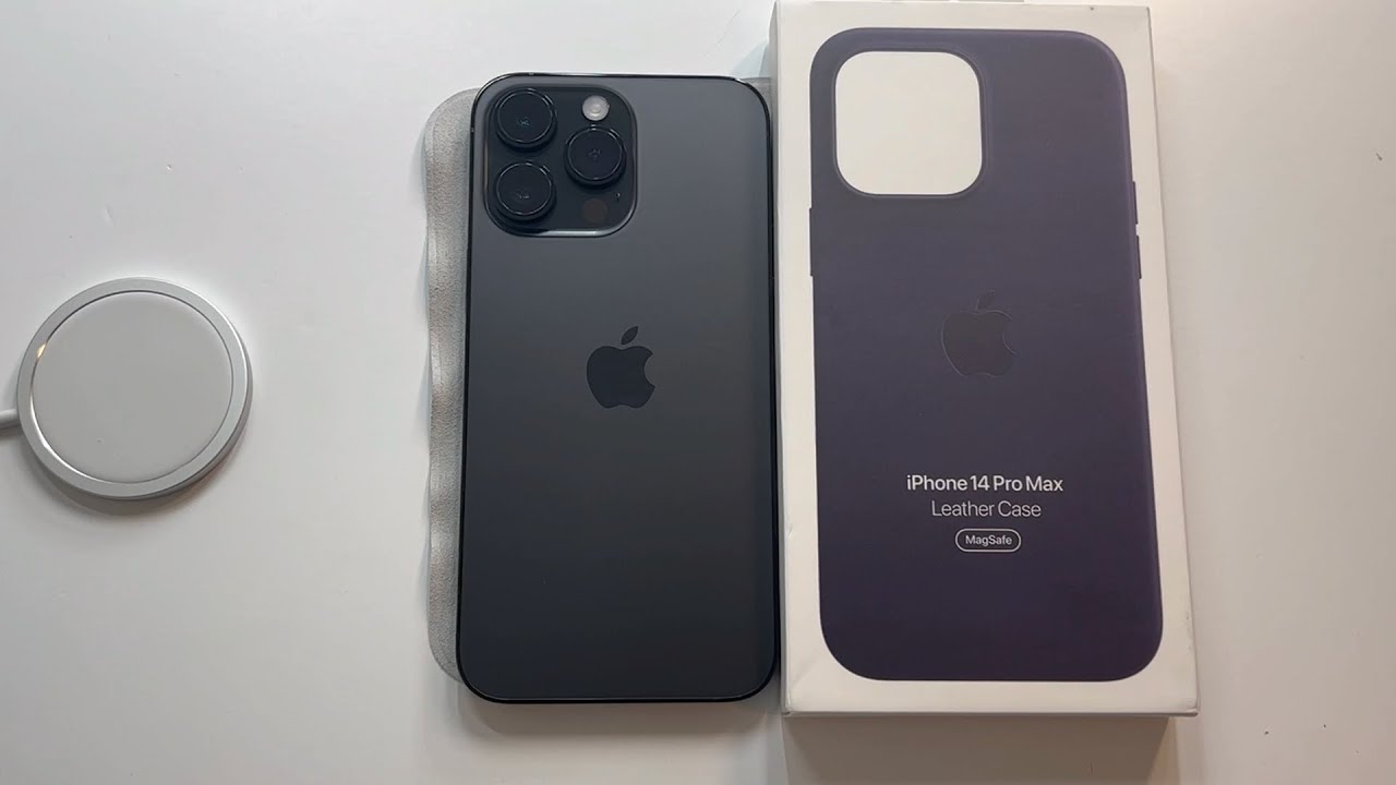Official Apple iPhone 14 Pro Max Leather Case with MagSafe - Ink Unboxing  and Review 