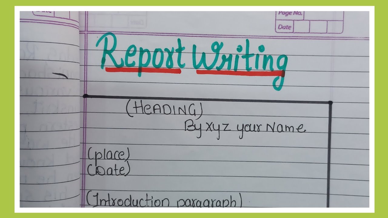 Report Writing Format/Report Writing Format For Class 12 - Youtube