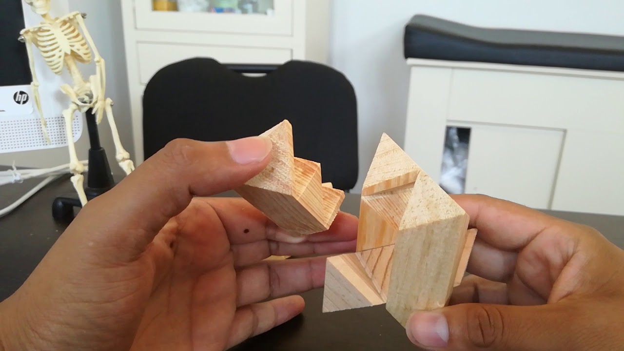Fracción ligeramente Terminología Solución puzzle/rompecabezas de madera «la estrella» - YouTube