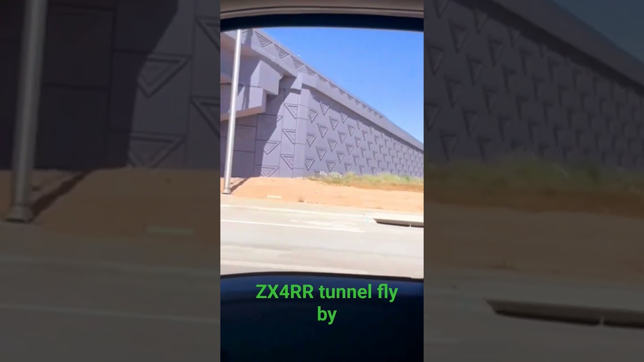 My 2023 Ninja ZX4RR straight piped tunnel fly by. 