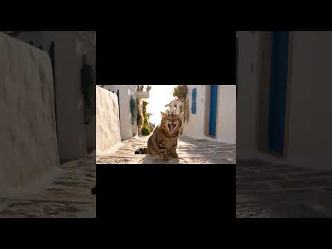 AIが考える地中海の猫たち Mediterranean cats as imagined by AI #cat  #youtuber  #asmr #shorts #ai