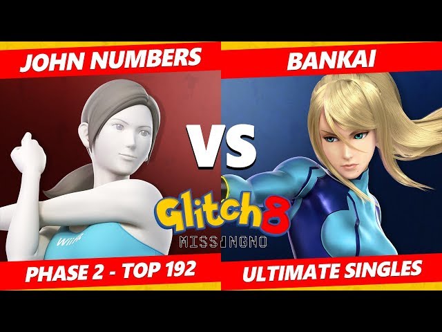 Glitch 8 SSBU - John Numbers (Wii Fit) Vs. Bankai (ZSS) Smash Ultimate Tournament Top 192