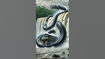 AI Exploration Adventure | Black Anaconda vs Train | At Amazon Falls #short #nature #wow