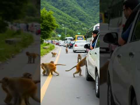 Monkeys On Muree Road Pakistan Monkey Murree Pakistantourism