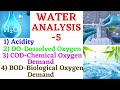 water analysis-5 Acidity,DO-Dissolved oxygen,COD-Chemical Oxygen demand,BOD-Biological oxygen demand
